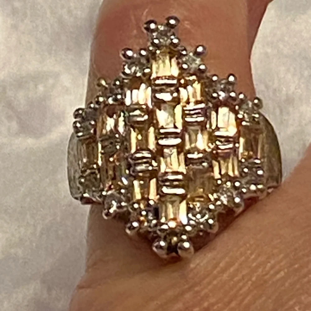 Dazzling Rose Quartz Baguette with Gold Plated Band